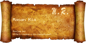 Masan Ria névjegykártya